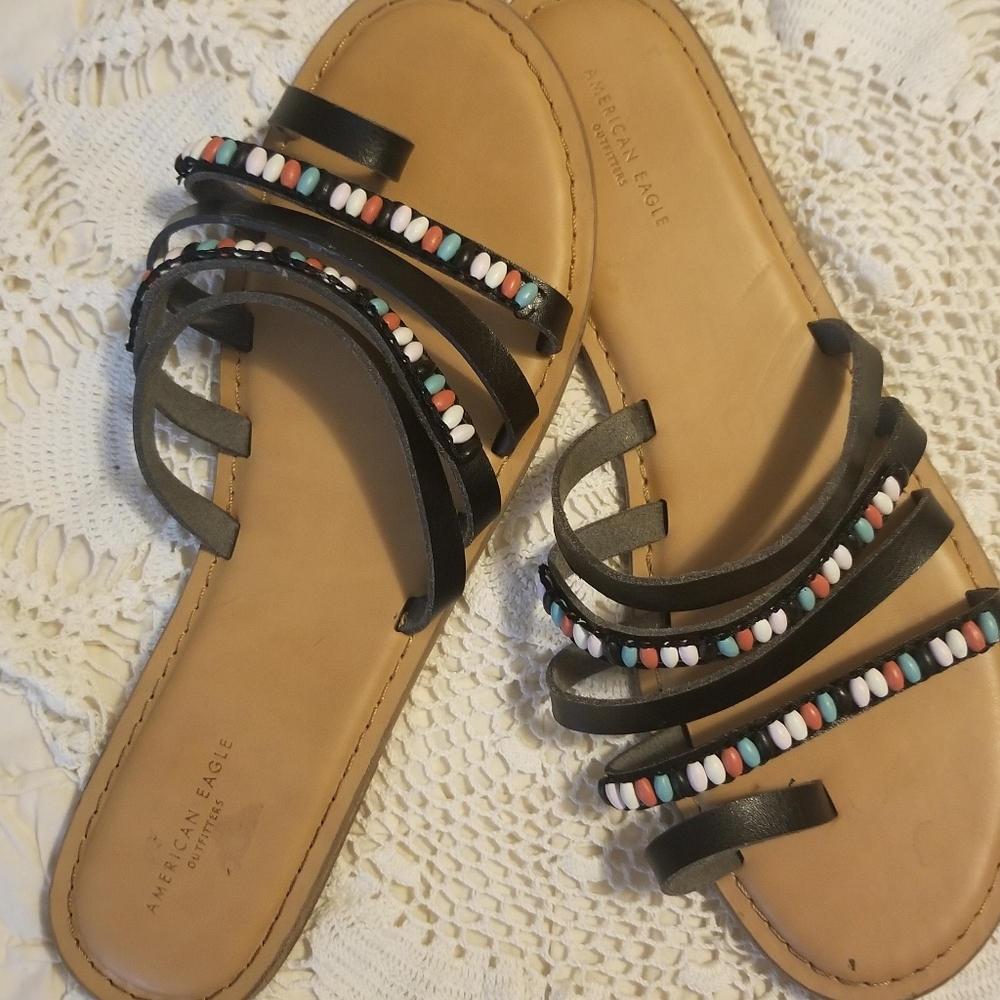 American Eagle Beaded Sandals Size 10